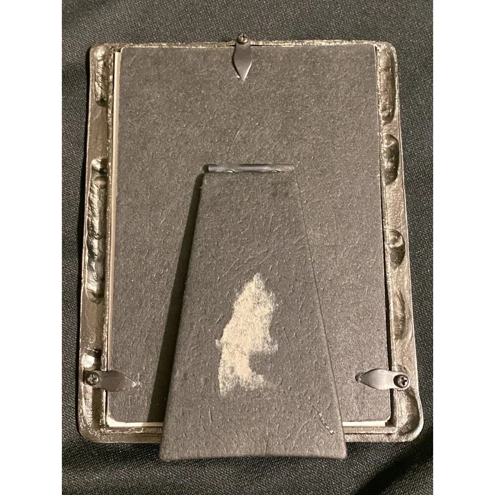 Vintage Pewter Metal Cat Picture Photo Frame Family Of Cats Kittens Playing Cute